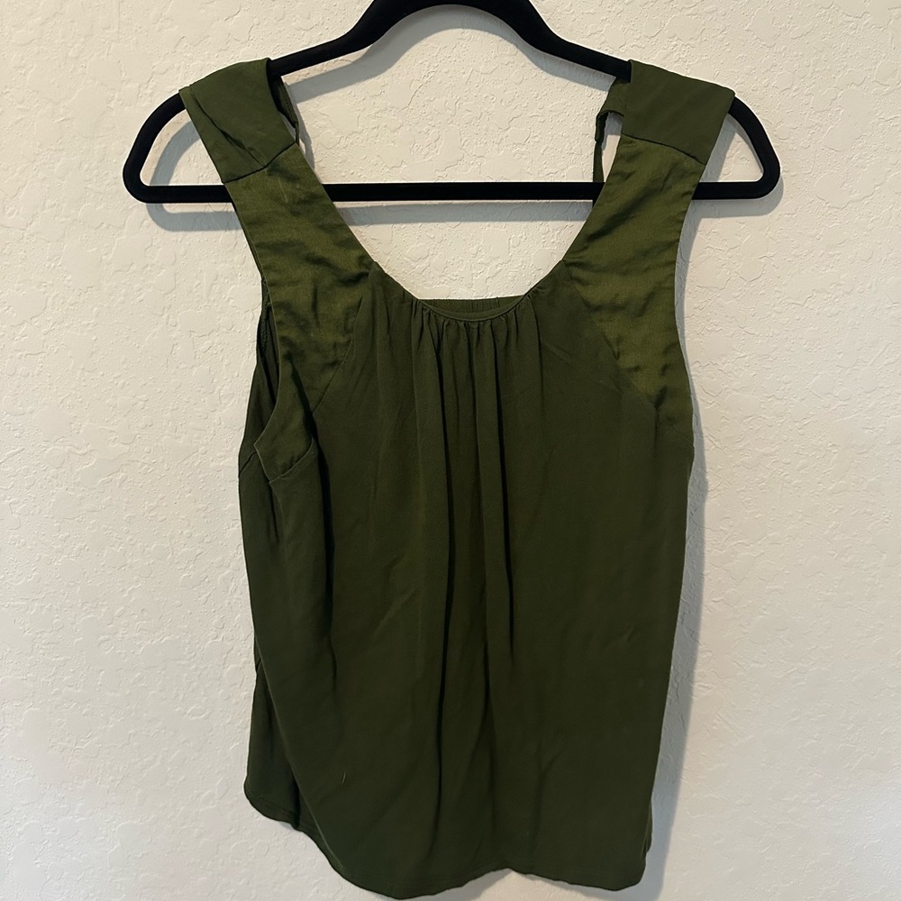 Banana Republic Forest Green Sleeveless Blouse